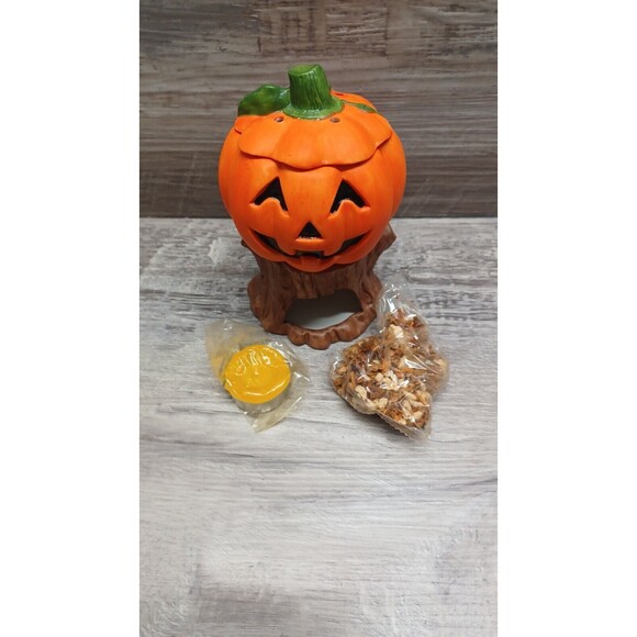 Vtg 1980s Jack O Lantern Porcelain Potpourri Pot Halloween - Picture 2 of 8